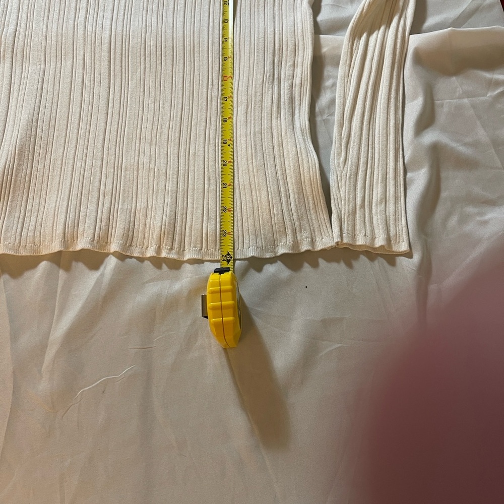 Time and Tru Off-White Ribbed Sweater Size L 12/14 - Picture 5 of 7